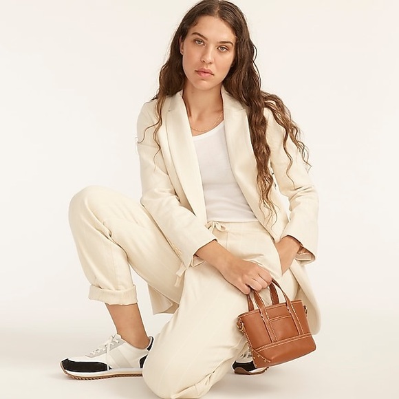 J CREW MINI MONATAUK LEATHER HANDBAG RICH OAK NWT